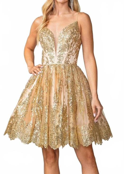 DANCING QUEEN Dresses & Skirts - NEW DANCING QUEEN sequin a-line cocktail dress in gold